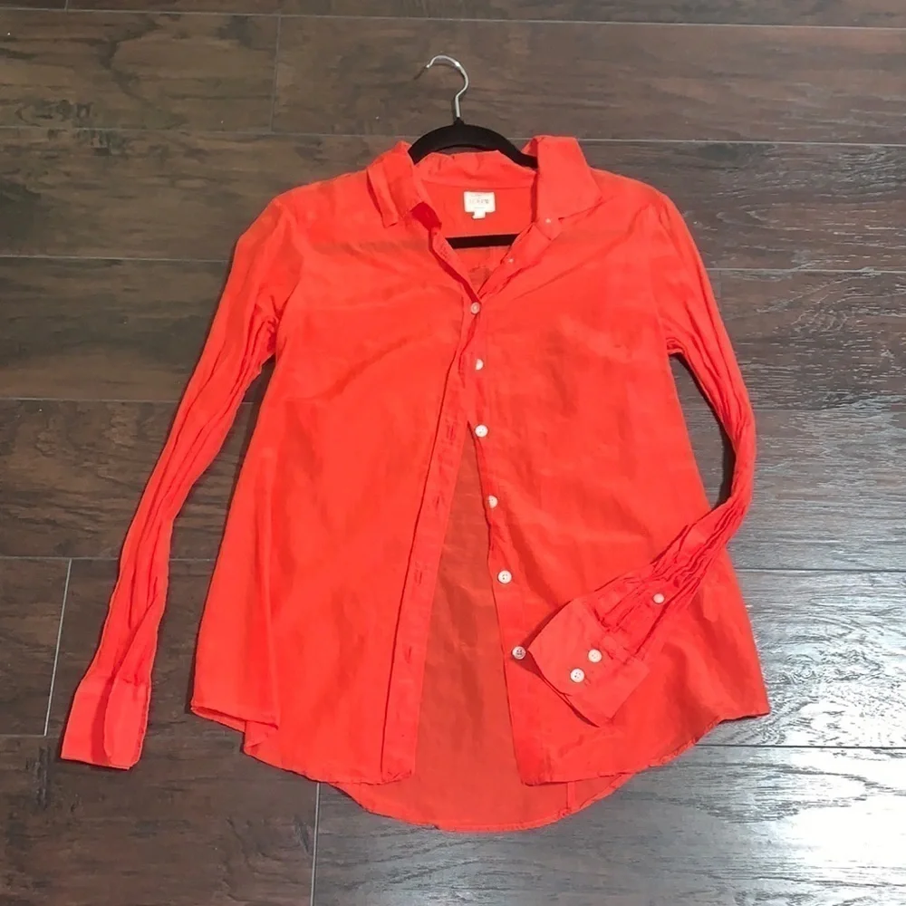 Silk J. Crew Lightweight Salmon Blouse, sz Small